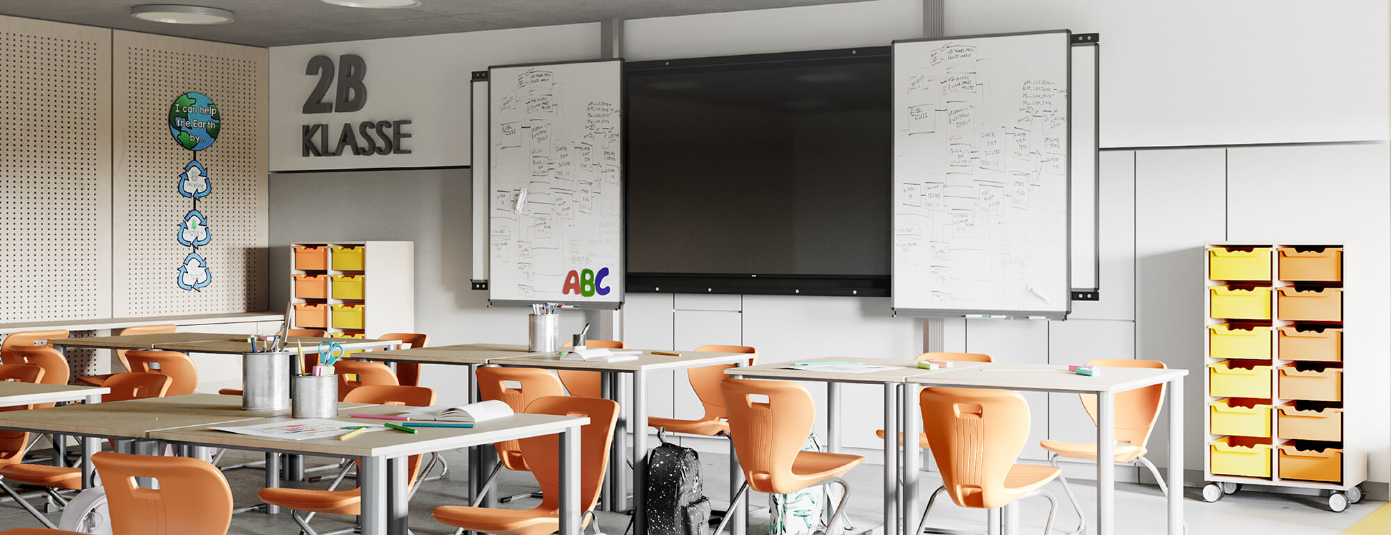 Foto eines modernen Klassenzimmers mit der ConenRail